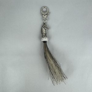Schlüsselanhänger aus Pferdehaar - mit Pferdekopf und Perle