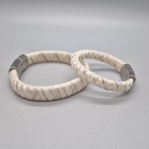 Armband aus Pferdehaar - Flach um Lederriemen - Partnerarmband